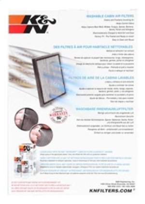 Fiat 500L Cabin Air Filter - K&N Engineering - `14-`17